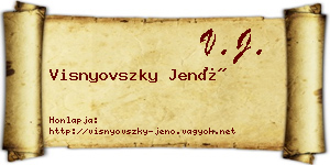 Visnyovszky Jenő névjegykártya
